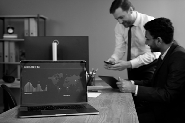 Group of multigenerational people having fun together - Multiracial friends of different ages smiling outdoor - Main focus on african curvy girl face - Black and white editin